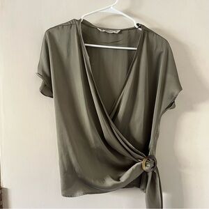 Zara | khaki green blouse